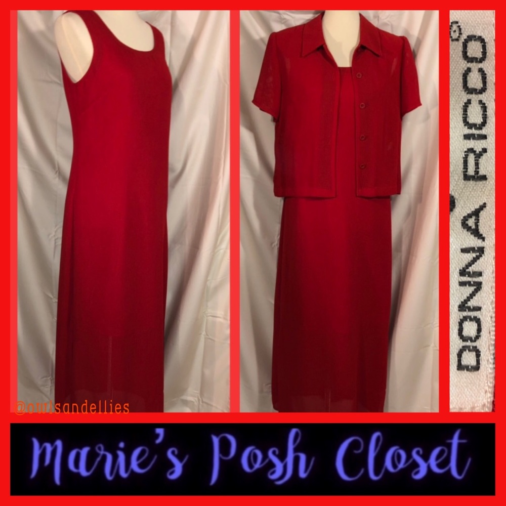 2-Piece Bright Red Suit Dress